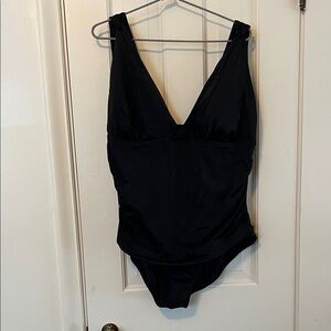 Time and Tru Classic Black One Piece Swimsuit